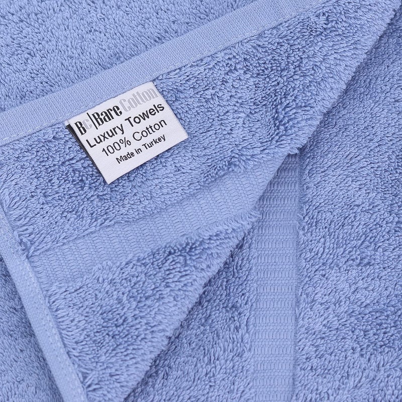BC BARE COTTON Luxury Hotel & Spa Collection Highly Absorbent, Quick Dry 100% Turkish Cotton 700 GSM, Eco Friendly Towel, for Bathroom Dobby Border Soft Bath Towel Set 27 X 54 (Wedgewood, Bath Towels - Set of 2) - Image 3